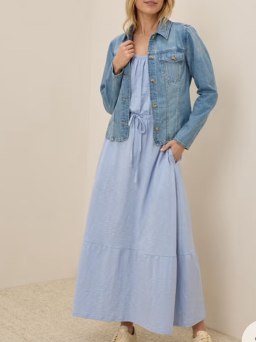 Pact Large Womens Relaxed Slub Tank Maxi Dress Organic cotton breathable coastal - Picture 5 of 15